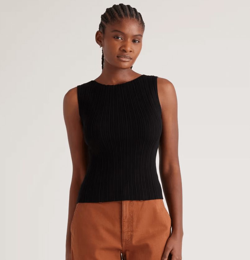 ribbed tank clean girl outfits